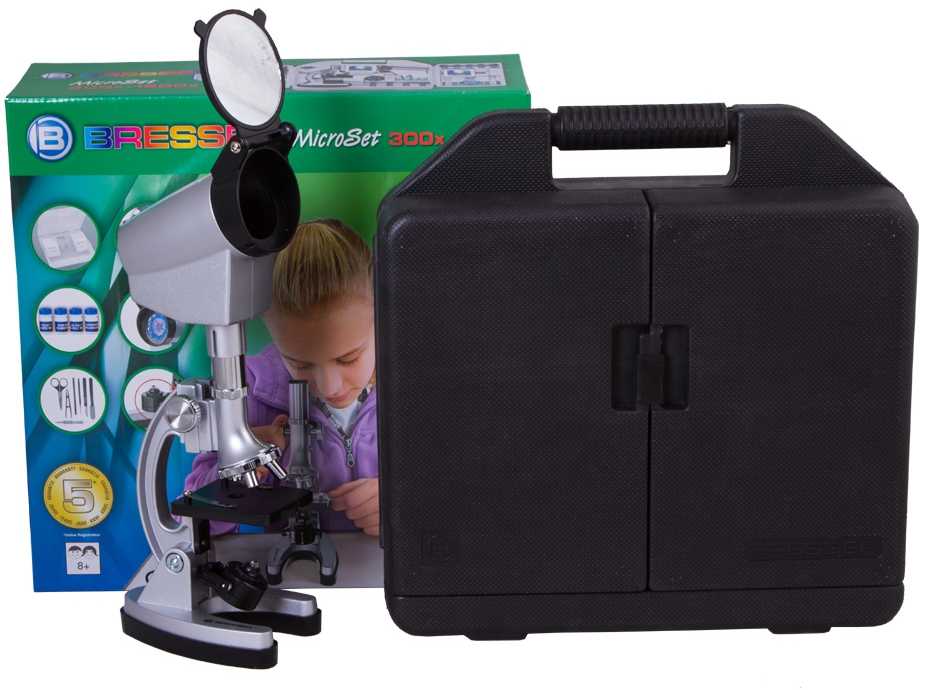 Mikroskopas Bresser Junior mikroskopų rinkinys 300x-1200x su dėklu