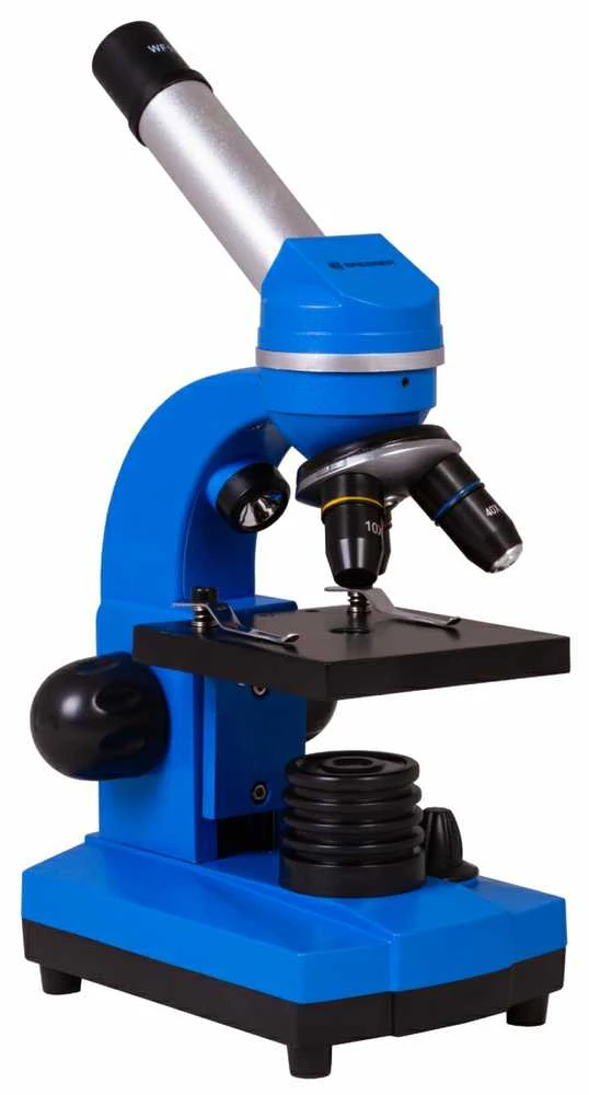 Mikroskopas Bresser Junior Biolux SEL 40–1600x, mėlynas