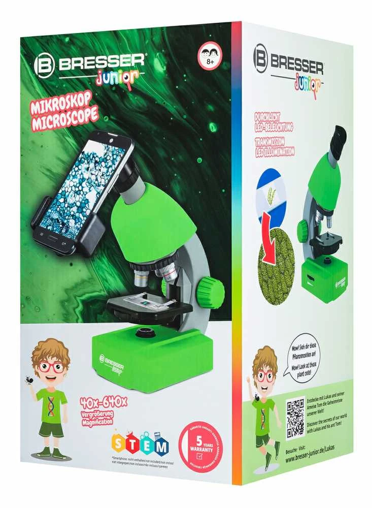 Mikroskopas Bresser Junior 40-640x - žalias