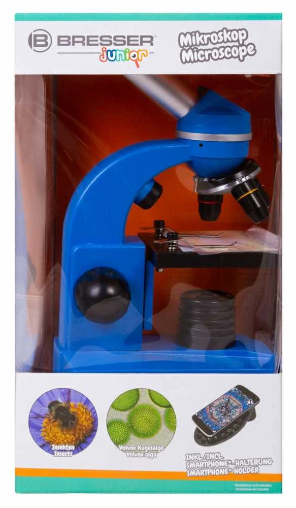 Mikroskopas Bresser Junior Biolux SEL 40–1600x, mėlynas