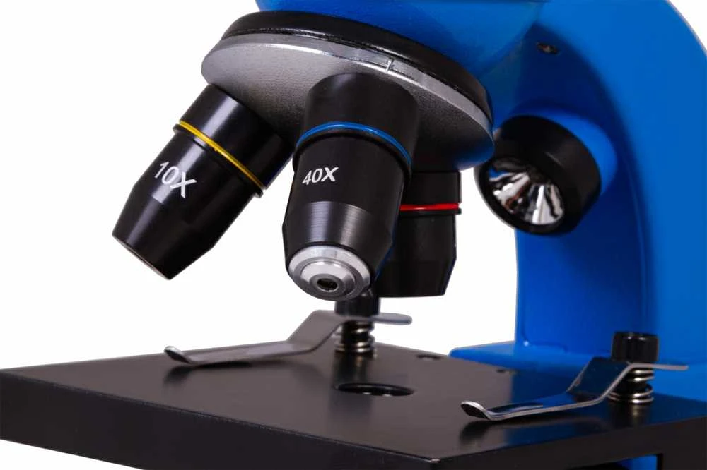 Mikroskopas Bresser Junior Biolux SEL 40–1600x, mėlynas