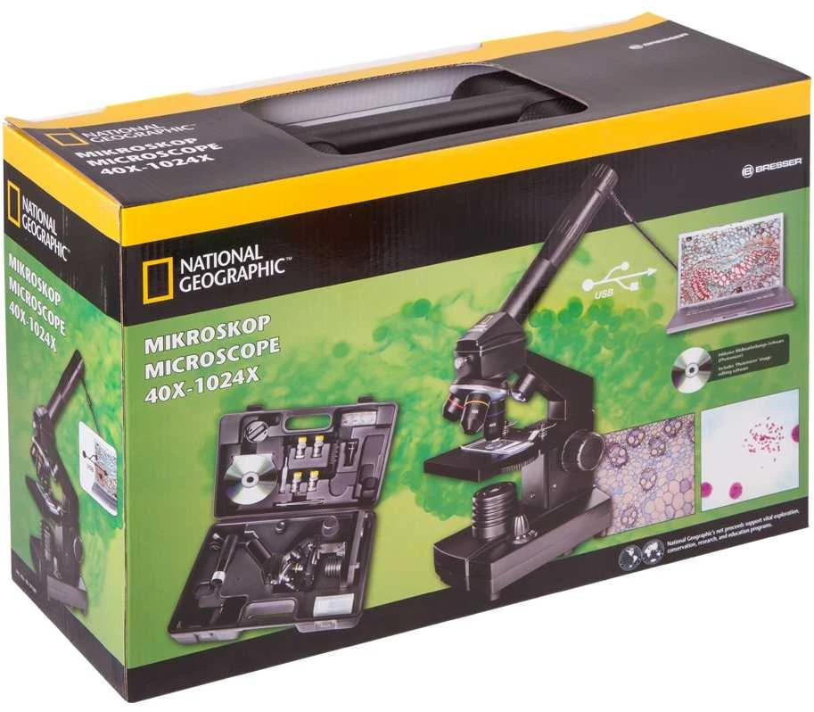 Bresser Mikroskopas NATIONAL GEOGRAPHIC 40x-1024x USB su dėklu ir USB okuliaru