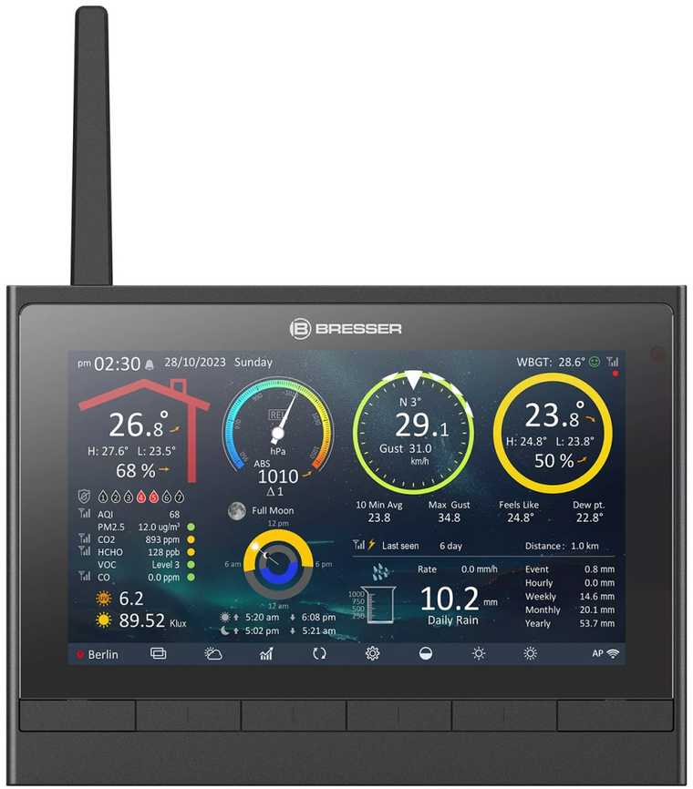 BRESSER 9-in-1 MeteoChamp HD WiFi orų stotis