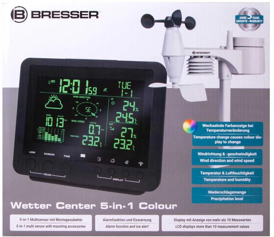 Bresser orų stotelė 5-in-1 Weather Center su spalvotu ekranu