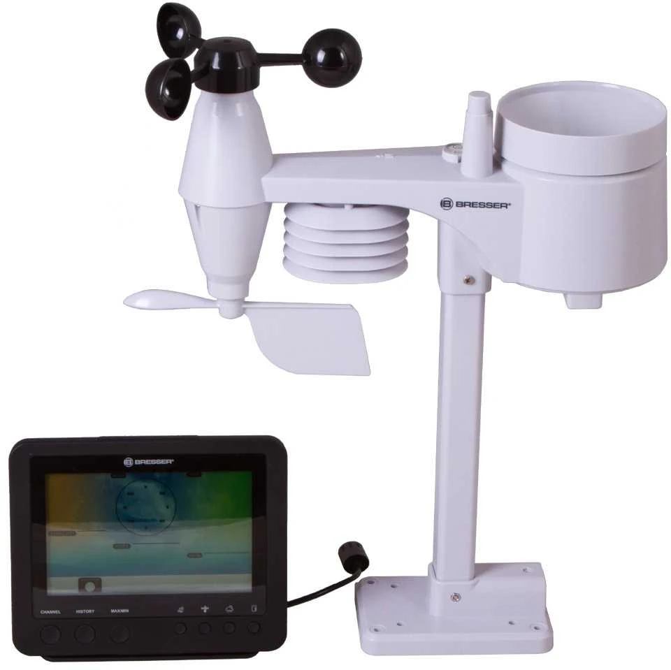 BRESSER WIFI spalvotas orų centras su 5in1 profi jutikliu