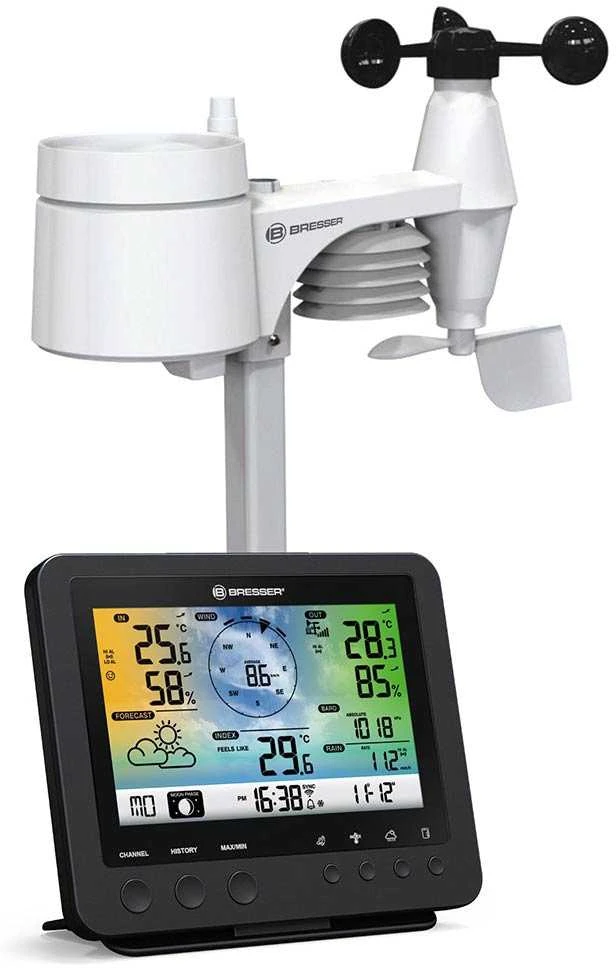 BRESSER WIFI spalvotas orų centras su 5in1 profi jutikliu