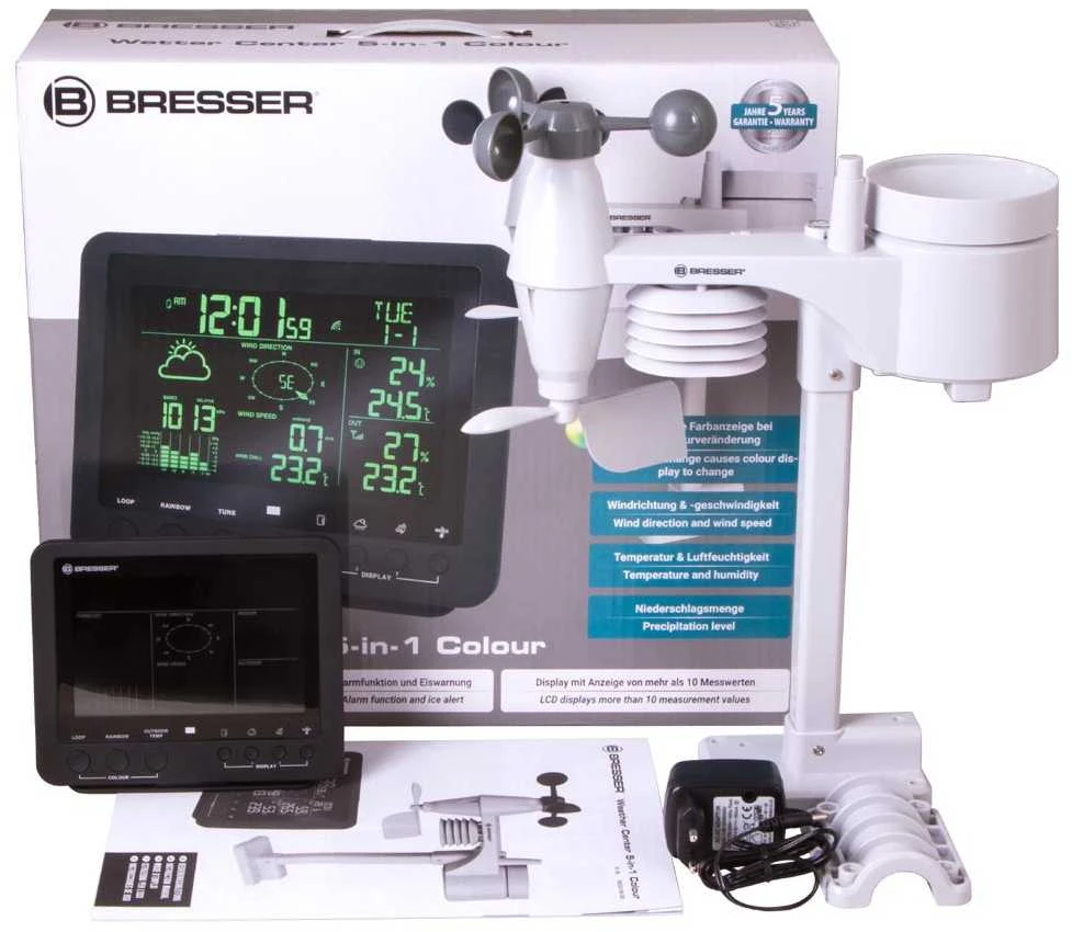 Bresser orų stotelė 5-in-1 Weather Center su spalvotu ekranu