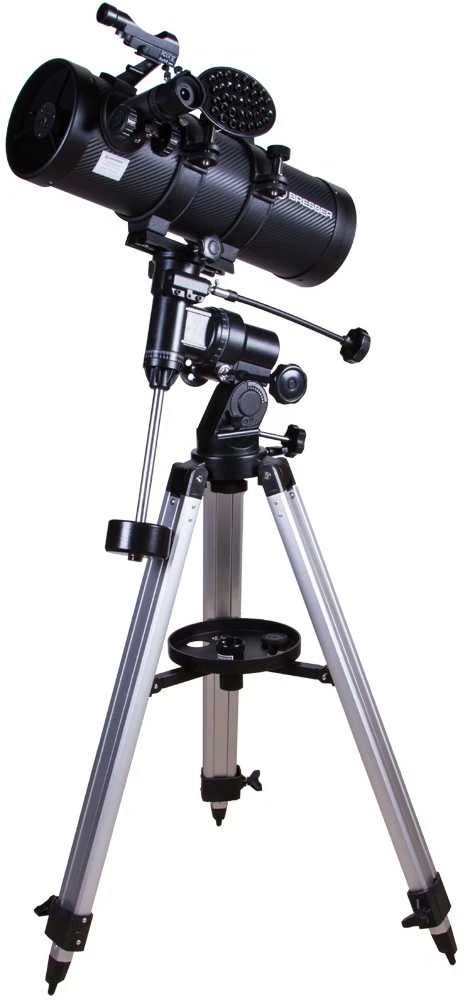 „BRESSER“ teleskopas „Pluto 114/500 EQ“ su išmaniųjų telefonų kameros adapteriu
