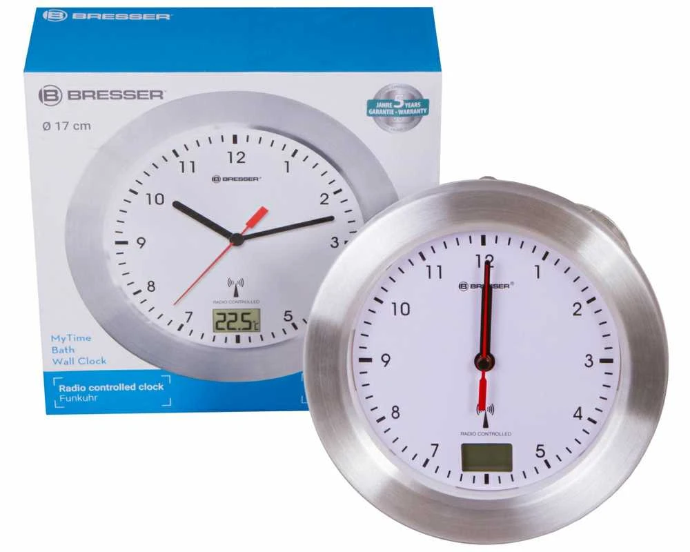 Bresser MyTime Bath radijo bangomis valdomas laikrodis (Baltas)