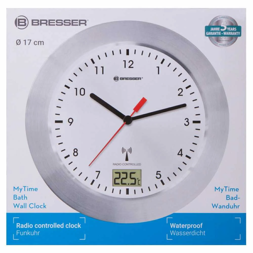 Bresser MyTime Bath radijo bangomis valdomas laikrodis (Baltas)