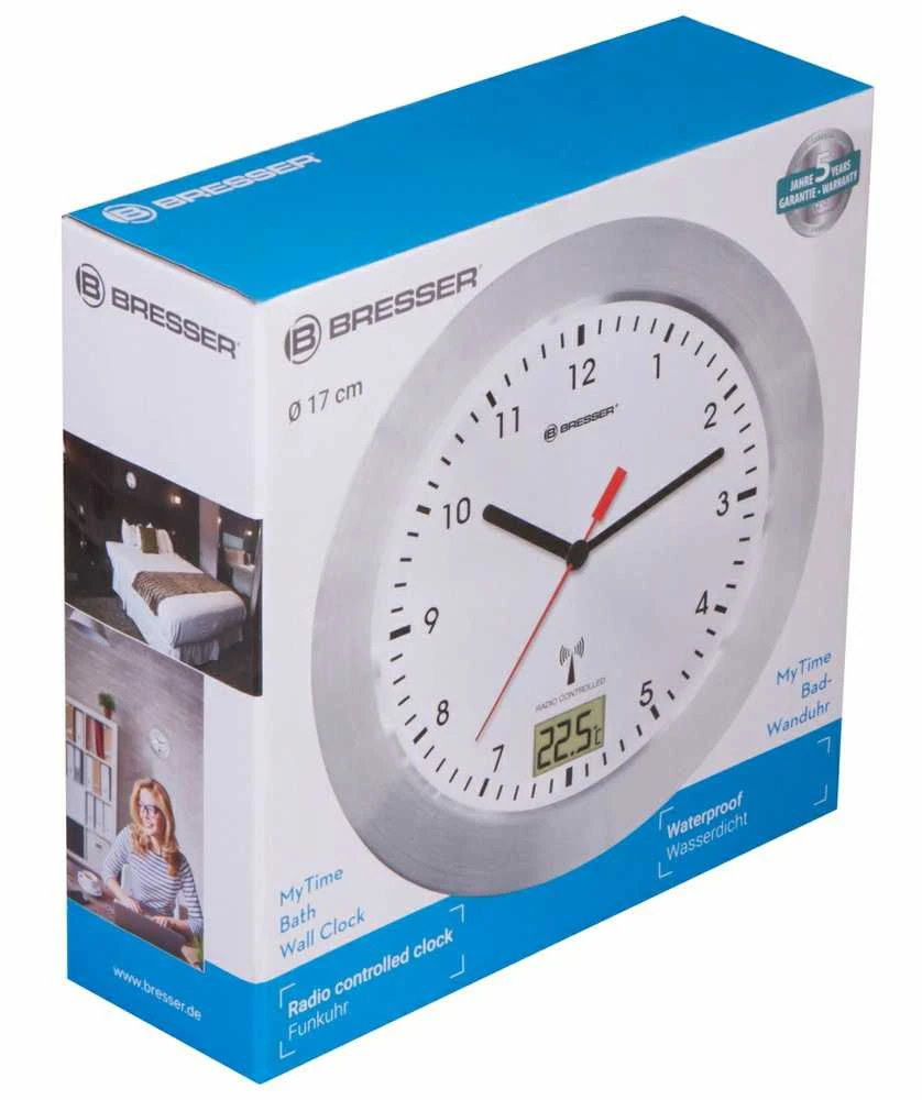 Bresser MyTime Bath radijo bangomis valdomas laikrodis (Baltas)