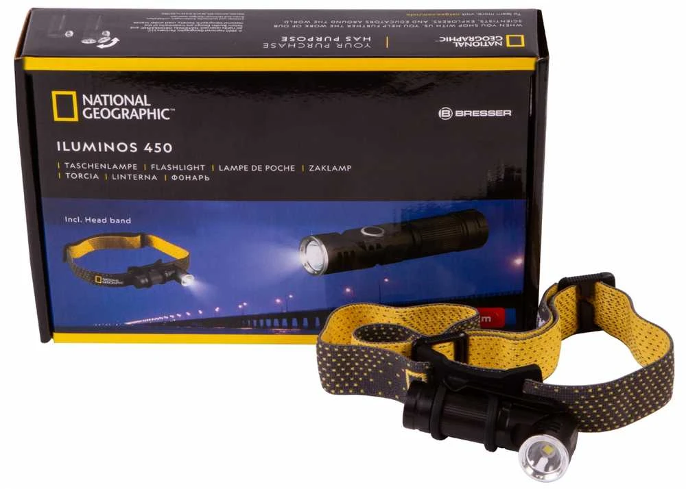 Žibintuvėlis tvirtinamas ant galvos 450 lm NATIONAL GEOGRAPHIC ILUMINOS 450 LED