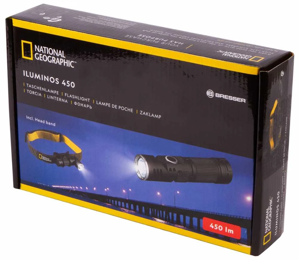 Žibintuvėlis tvirtinamas ant galvos 450 lm NATIONAL GEOGRAPHIC ILUMINOS 450 LED