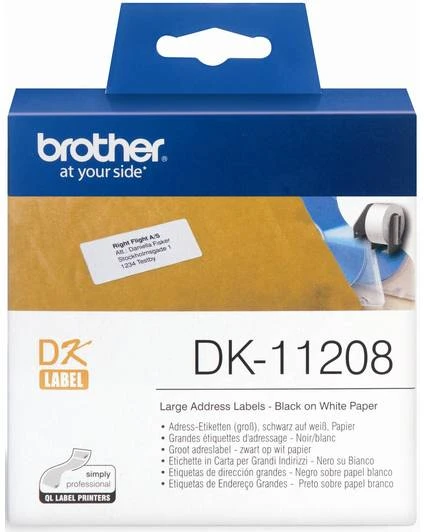 Brother Brolis | DK-11208 Didelės adresų etiketės | Baltas | DK | 38mm x 90mm