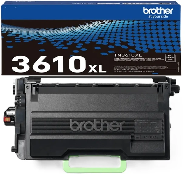 Brother TN-3610XL Genuine High Yield Toneris Cartridge, Juodas | Brother TN3610XL | Toneris cartridge | Juodas