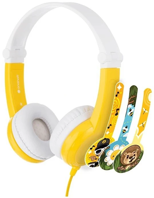 Buddyphones Prijunkite geltonas ausines