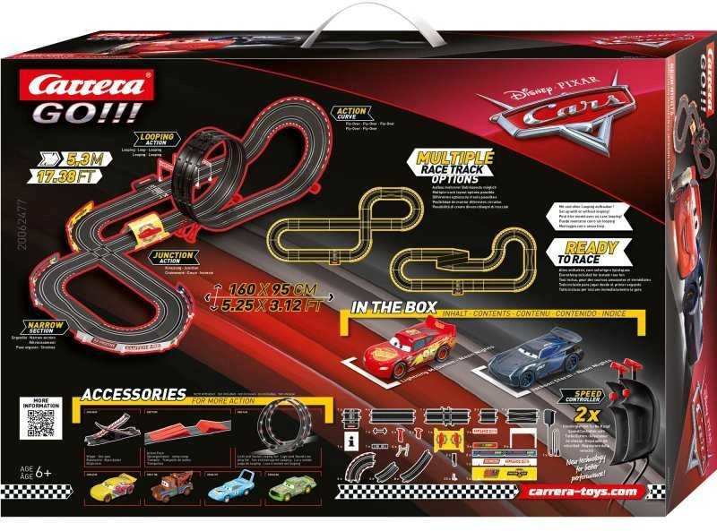 Milly Mally Carrera Go Cars – Neon Nights 5,3 m trasos rinkinys su nuotolinio valdymo automobiliukais
