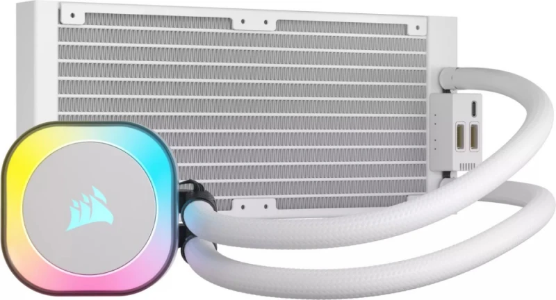 CORSAIR iCUE LINK H100i RGB Baltas AIO 240mm Radiator Sky CPU Cooler