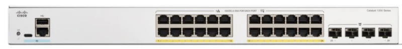 Šakotuvas CISCO Catalyst 1200 24 prievadų GE PoE 4x1G