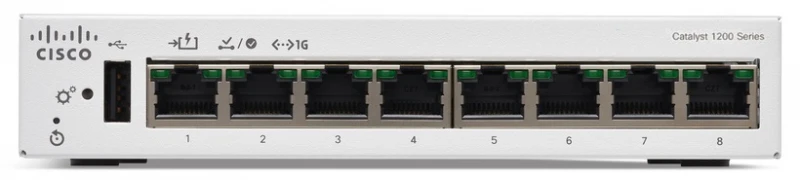 Šakotuvas CISCO Catalyst 1200 8 prievadų GE stalinis kompiuteris