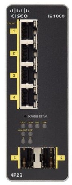 Šakotuvas Cisco IE-1000 GUI pagrindu veikiantis 2 lygio POE komutatorius - 2GE SFP + 4 FE variniai prievadai