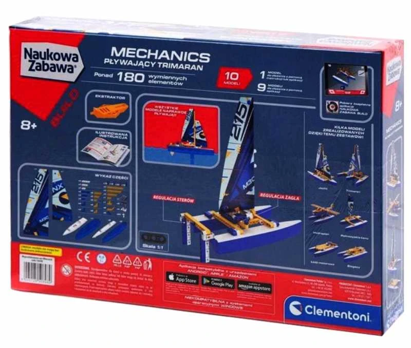 Mechanikos laboratorijos konstravimo rinkinys – plūduriuojantis Trimaranas – Clementoni 50698