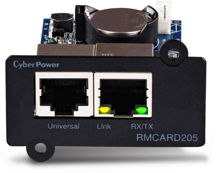 CYBERPOWER RMCARD205 tinklo plokštė, skirta SNMP SLOT, suderinamai su OR ir PR serijos dviejų jungčių tinklu ir aplinkos jutikliu