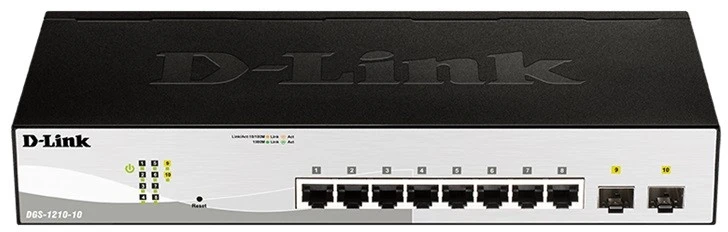 Šakotuvas D-Link | 10 prievadų gigabitų išmanusis valdomas jungiklis | DGS-1210-10 | Tvarkoma L2+ | Montuojamas ant stovo