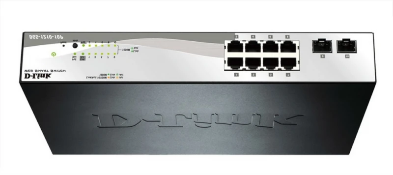 Šakotuvas D-LINK 10-Port Layer2 PoE Smart Managed Gigabit Switch dlink žalias 3.0 8x 10/100/1000Mbit/s TP RJ-45 PoE prievadas 802.3af/at