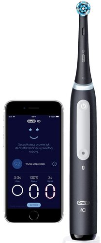 Elektrinis dantų šepetėlis Oral-B iO Series 4, juodos spalvos