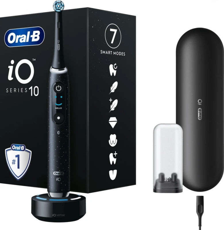 Oral-B iO Series 10 Juodas Onyx Luxe dantų šepetėlis