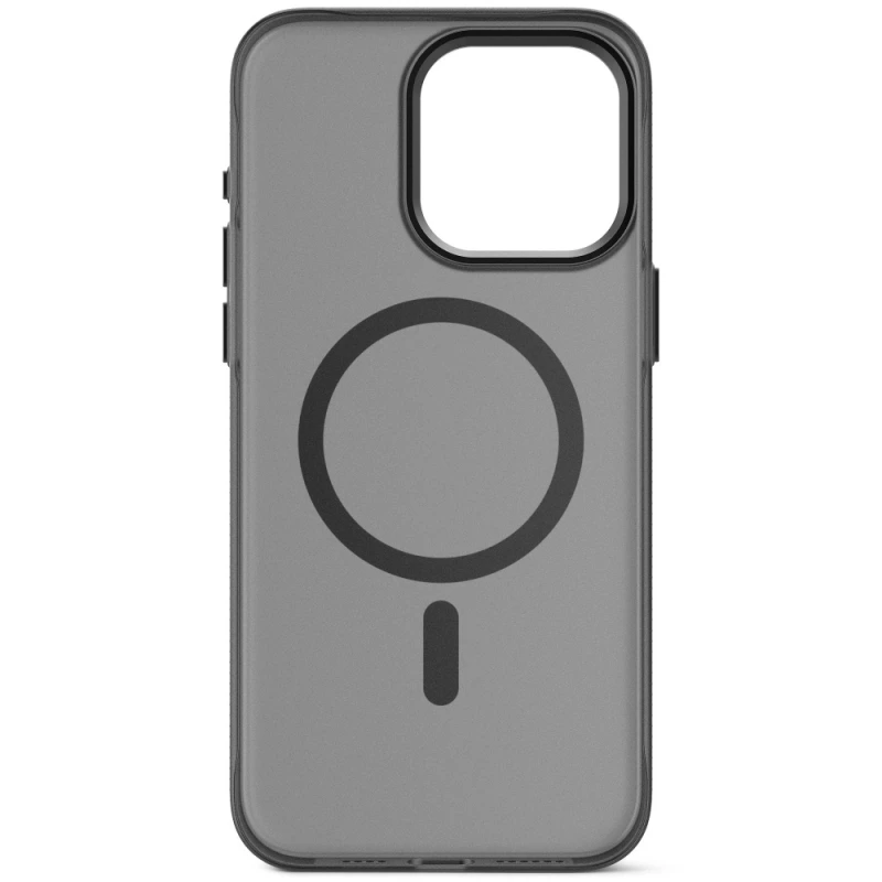 Dėklas Decoded Transparent Grip su MagSafe, skirtas iPhone 15 Pro Max, permatomas, pilko ir juodo atspalvio
