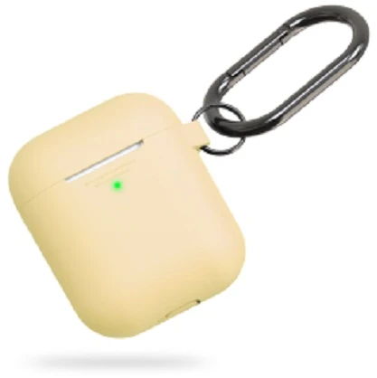 Class and Culture LLC KeyBudz Elevate Keychain - silikoninis apsauginis dėklas, skirtas AirPods 1/2 (pastelinė geltona)