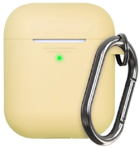 Class and Culture LLC KeyBudz Elevate Keychain - silikoninis apsauginis dėklas, skirtas AirPods 1/2 (pastelinė geltona)