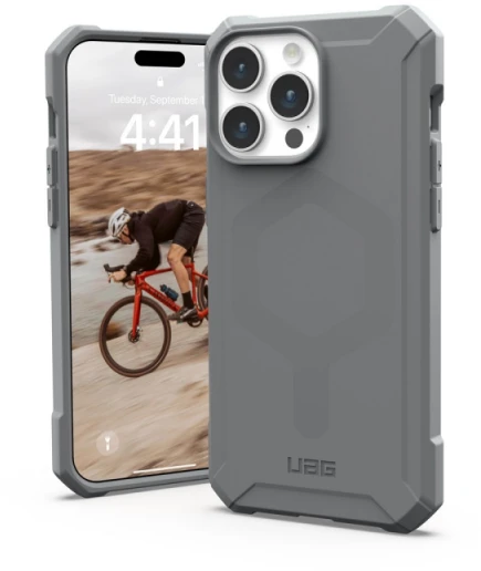 Urban Armor Gear UAG Essential Armor MagSafe dėklas iPhone 15 Pro Max - sidabrinis