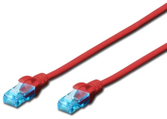 Assmann Electronic DIGITUS CAT 5e U-UTP pataisomasis kabelis PVC AWG 26/7 ilgis 3 m spalva raudona