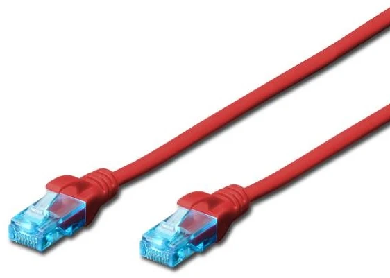 Assmann Electronic DIGITUS CAT 5e U-UTP patch kabelis PVC AWG 26/7 ilgis 5 m spalva raudona