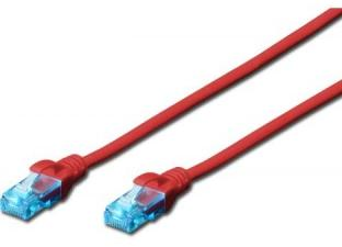 Assmann Electronic DIGITUS CAT 6 U-UTP pataisomasis kabelis PVC AWG 26/7 ilgis 1m raudona spalva