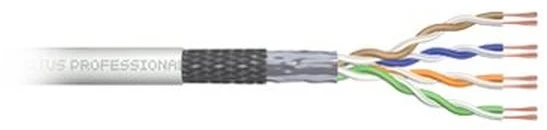 Assmann Electronic DIGITUS CAT 5e SF-UTP patch cable raw ilgis 100m popierinė dėžutė AWG 26/7 PVC simplex spalvotas pilkas