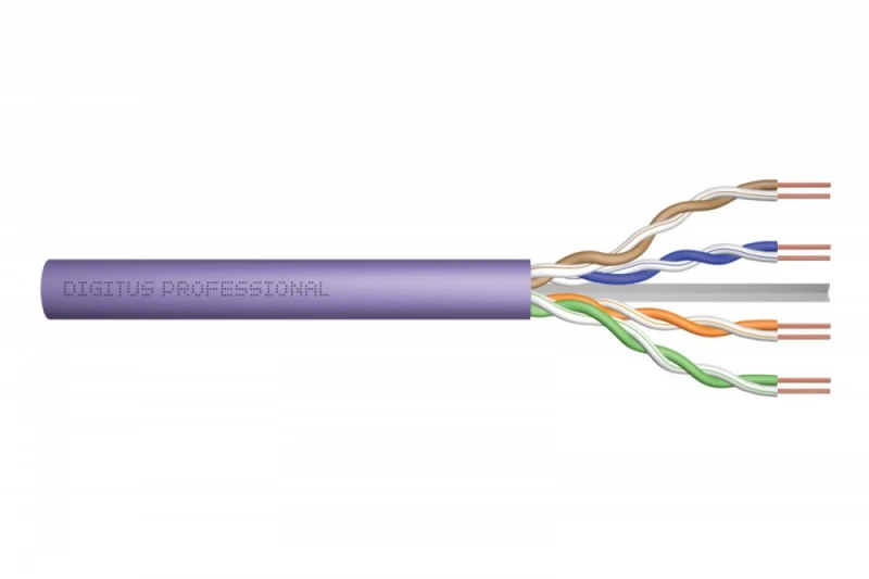 Assmann Electronic DIGITUS Montavimo kabelis cat.6 U/UTP Dca vientisas laidas AWG 23/1 LSOH 50m violetinis