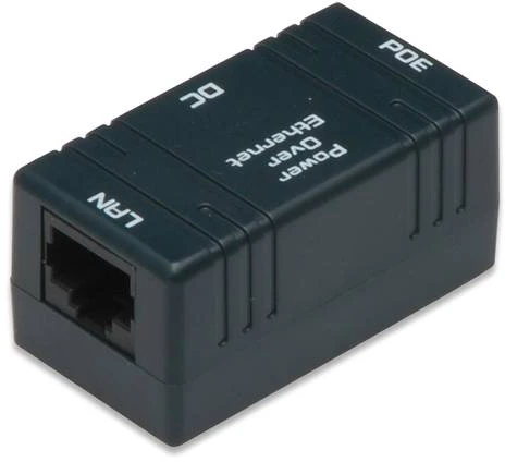 Assmann Electronic DIGITUS PoE energijos dėžutė pasyvi 1 naudotojui 1xRJ45 LAN 1xDC 1xRJ45 PoE 10/100Mbit/s, skirta 5,5 mm nuolatinės srovės kištukams