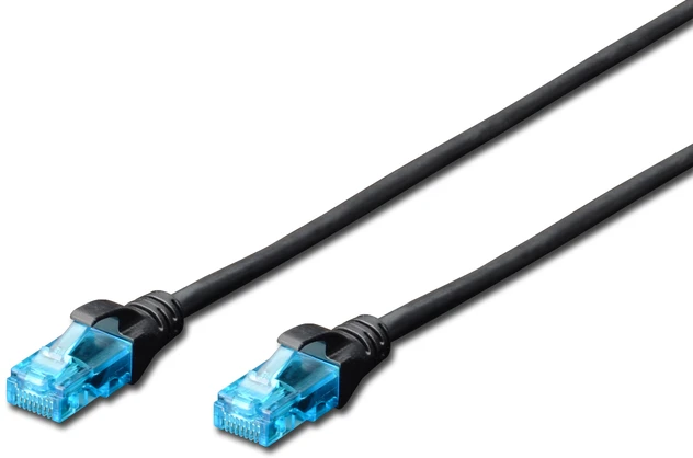 Assmann Electronic DIGITUS CAT 5e U-UTP patch kabelis PVC AWG 26/7 ilgis 1 m spalva juodas
