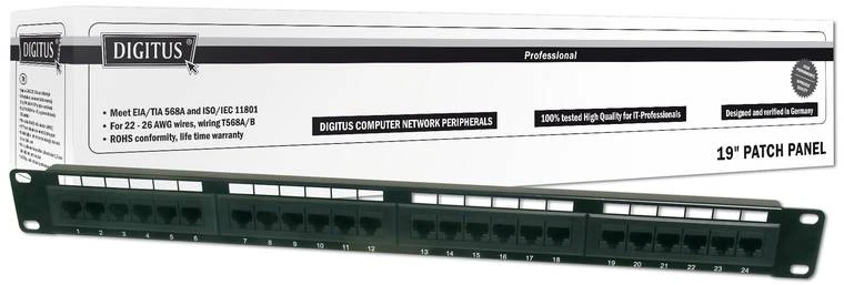 Assmann Electronic DIGITUS DN-91524U-EC CAT 5e Patch Panel 24 prievadas neekranuotas