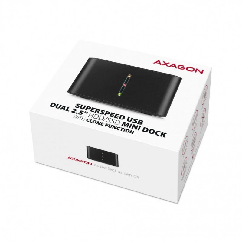 AXAGON | SuperSpeed USB DUAL 2,5" SSD / HDD MINI dokas | ADSA-D25