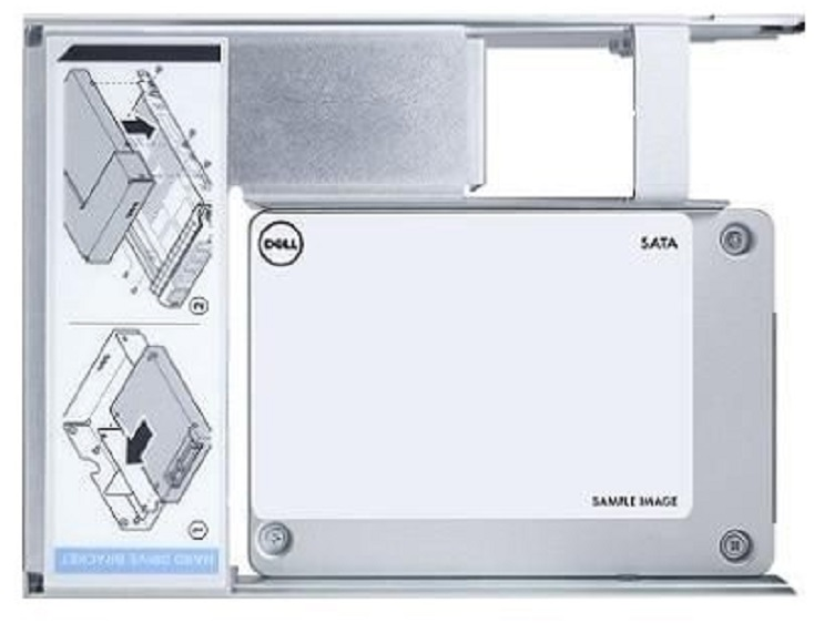 „Dell“ SSD 480 GB SATA intensyvaus skaitymo 6Gbps 512e 2,5 colio w3,5 colio Brkt laidinis CUS rinkinys