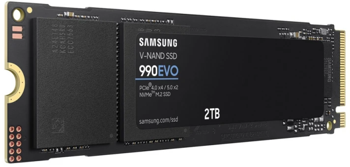 Kietasis diskas Samsung 990 EVO, 2000 GB, Rašymo greitis 4200 MB/s, Skaitymo greitis 5000 MB/s