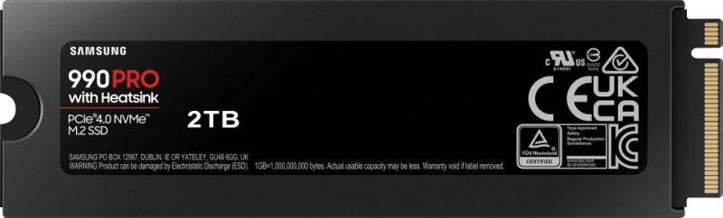 Vidinė atmintis Samsung 990 PRO with Heatsink PCIe 4.0 NVMe M.2, 2 TB, MZ-V9P2T0GW