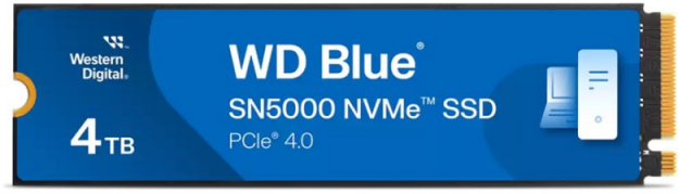 SanDisk WD Mėlyna SN5000 NVMe SSD 4TB M.2 2280 PCIe Gen4