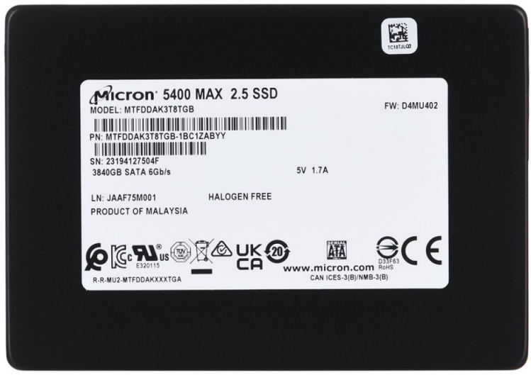 SSD – „Micron 5400 Max 3,84 TB SATA 2,5“