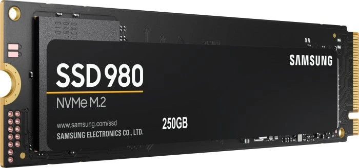 Kietasis diskas SSD Samsung 980/250 GB/SSD form factor M.2 2280/SSD sąsaja M.2 NVME/Rašymo greitis 1300 MB/s/Skaitymo greitis 2900 MB/s/MZ-V8V250BW